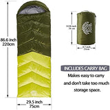 Sleeping Bag 4 Seasons Adults & Kids for Camping Hiking Trips Warm Cool Weather,Lightweight and Waterproof with Compression Bag,Indoors Outdoors Activities