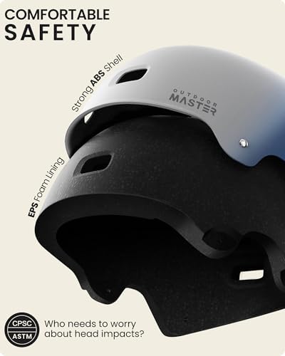 OutdoorMaster Skateboard Cycling Helmet - Two Removable Liners Ventilation Multi-Sport Scooter Roller Skate Inline Skating Rollerblading for Kids, Youth & Adults