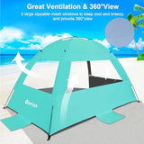 Gorich Beach Tent Sun Shelter for 3/4-5/6-7/8-10 Person with UPF 50＋ UV Protection, Lightweight & Easy Setup Beach Shade Canopy, Portable Beach Shade Tent Beach Cabana