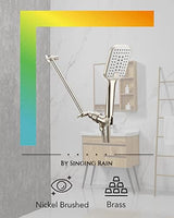 11 Inch Adjustable Shower Head Extension Arm With Locking Set Screw, Singing Rain Brass Nickel Brushed Angle Height Adjustable, Easy To Install, G1/2 Universal Connector Compatible (Nickel Brushed)