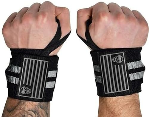Gymreapers Weightlifting Wrist Wraps (IPF Approved) 18" Professional Quality Wrist Support with Heavy Duty Thumb Loop - Best Wrap for Powerlifting Competition, Strength Training, Bodybuilding