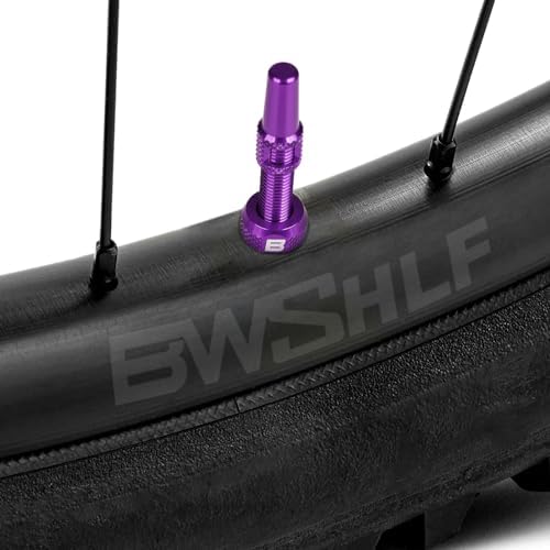 BWSHLF Tubeless Presta Valve Stem 40/44/55/60/65/80/100 mm, Super Light Alloy Presta Valve Stem Kit with Valve Core Remover Tool and Valve Stem Caps - Multiple Color and Size Options(Pair)