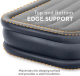 Intex 64131ED Dura-Beam Plus Deluxe Pillow: Fiber-Tech – Twin Size – Built-in Electric Pump – 16.5in Bed Height – 300lb Weight Capacity