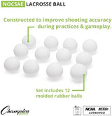Champion Sports Lacrosse Balls: Official Size Sporting Goods Equipment for Professional, College & Grade School Games, Practices & Recreation - NCAA, NFHS and SEI Certified