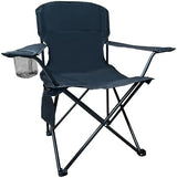 Folding Outdoor Beach Camp Chair with Cup Holder, Storage Pocket, Waterproof Bag Outdoor Arm Chair, Supports 225LBS, Black