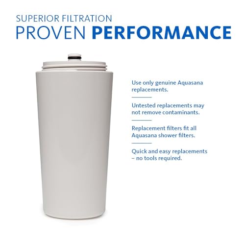 Aquasana Shower Filter | Dermatologist-recommended for softer, healthier skin & hair | Proven to reduce 90% of chlorine for 6 months | High pressure | Includes shower head | AQ-4100