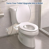 Bidet Attachment for Toilet, Self-Cleaning Dual Retractable Nozzles Bidet, Non-Electric Adjustable Water Pressure for Hygienic Rear & Feminine Wash, Easy Installation Ultra-Slim (White)