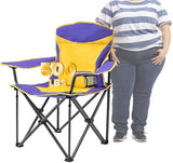 WILDROOTS Heavy Duty Fully Padded Camping Chair, Oversize Padded Arm Rest High Back Rest Folding Chair