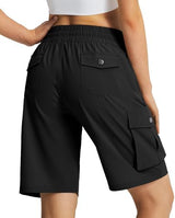 Women's 9" Hiking Cargo Shorts Quick Dry Lightweight Summer Shorts for Camping Travel Golf 6 Pockets