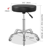 Ainilaily Rolling Stool with Wheels, Heavy Duty Hydraulic Massage Stool for Shop Guitar Lab Tattoo Workbench Medical, Adjustable Swivel Chair (Black)