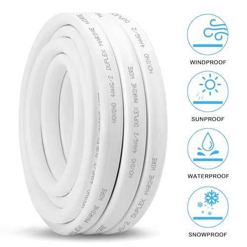 4 Gauge Marine Wire,4 AWG 20ft Duplex Marine Grade Wire Tinned Copper Heavy Duty Sheathed Cable for Boat/Automotive/RV/Camper/Trailer