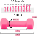 Portzon Weights Dumbbells 10 Colors Options Compatible with Set of 2 Neoprene Dumbbells Set,1-15 LB, Anti-Slip, Anti-roll, Hex Shape
