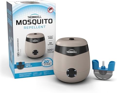 Thermacell E-Series Rechargeable Mosquito Repeller with 20’ Mosquito Protection Zone; Bug Spray Alternative; Scent Free