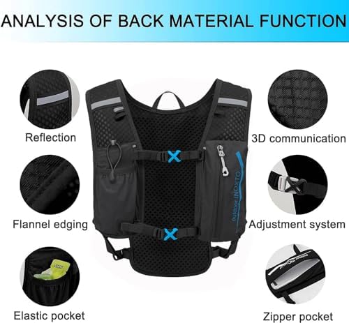 INOXTO Running Hydration Vest Backpack,Lightweight Insulated Pack with 1.5L Water Bladder Bag Daypack for Hiking Trail Running Cycling Race Marathon for Women Men