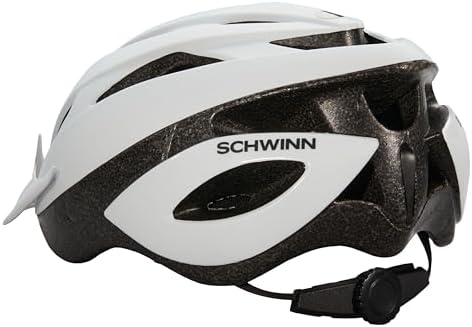 Schwinn Thrasher Bike Helmet for Adult Men Women Age 14+ with Suggested Fit 58-62cm, Multi-Mode Rear LED Light or No Light Option, Lightweight with Adjustable Side and Chin Strap, Bike Accessories
