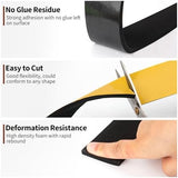 Yotache Weather Stripping 2 Rolls 1" W X 1/8" T (New Adhesive Craft), Neoprene Foam Weatherstrip Tape for Automotive, 33 Ft Length (2 X 16.5 Ft Each)