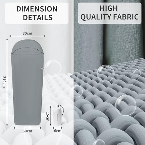 Naturehike 4.5oz Ultralight Washable Sleeping Bag Liner, Lightweight Adult Sleep Sack & Travel Sheets for Backpacking, Hotel, Camping, Hostels, ZY20