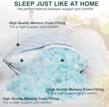 Gehannah Travel Pillow - Large 1 Pack Compressible Camping Pillow for Sleeping - Shredded Memory Foam with 2 Storage Bags - Supportive for Adults, Kids, Outdoor, Backpacking, Hiking Gear