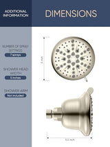 Cobbe Filtered Shower Head, 7 Modes High Pressure Shower Heads - 16 Stage Shower Head Filter for Hard Water for Remove Chlorine and Harmful Substances (Elegant Brushed Nickel, 5 Inch Round)