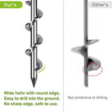 4 Pack Tent Stakes, 12 Inch Heavy Duty Ground Anchors, Fully Welded Spiral Earth Anchors for Camping Tents, Trampolines, Sheds, Swing Sets, Securing Animals