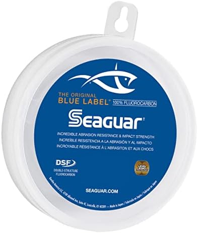 Seaguar Blue Label Fishing Leader Line for Saltwater, 100% Fluorocarbon, Clear, Multiple Sizes