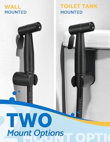 Black Handheld Bidet Sprayer for Toilet, Jet Sprayer for Toilet Muslim Shower, Adjustable Cloth Diaper Sprayer Bidets Attachment for Toilet, Bidet Hose for Feminine Wash，Matte Black