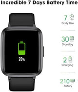 Fitness Tracker Watch with Heart Rate Monitor, Large Screen Activity Tracker with Pedometer, Sleep Monitor, Calories & Step Counter, 5ATM Waterproof Smart Watch for Women Men Fitness Watch for Sports