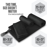 VENTURE 4TH Quick Dry Towel. Microfiber Travel Towel Ideal for Camping, Hiking, Backpacking, Gym. Lightweight & Fast Drying Travel Towels for Body. Compact & Easy to Pack - Black Extra Large