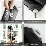 Soft Flask - Shrink As You Drink Soft Water Bottle for Hydration Pack - Folding Water Bottle Ideal for Running, Hiking, Cycling, Climbing & Rigorous Activity