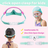 Vvinca 2 Pcs Kids-Swim-Goggles with Nose Cover, Swimming Diving Mask Wide View Anti Fog UV Anti Shattered Lens for Kids 3-6