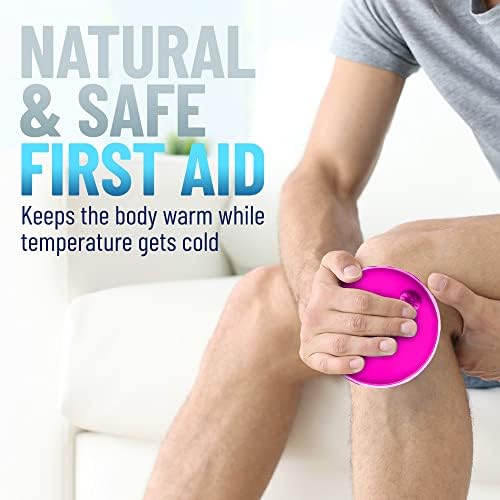 Reusable Heat Packs, Set of 8 - Gel Hand Warmer with Snap to Heat Metal Disc Technology for One Click Heating - Instant to Go Pocket Hand Warmer with Gift Packaging.