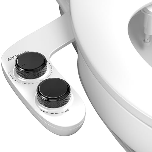 Bidet Attachment for Toilet, Self-Cleaning Dual Retractable Nozzles Bidet, Non-Electric Adjustable Water Pressure for Hygienic Rear & Feminine Wash, Easy Installation Ultra-Slim (Black)