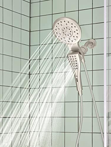 Moen Verso Spot Resist Nickel Round Rain Shower Head and Detachable Handshower Combination with Magnetix Docking System and 60-inch Metal Hose, 220C2SRN