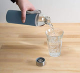 Epica 18oz Glass Water Bottles, Reusable Glass Juice Bottles with Lids, Set of 6 with Sleeves, Gym, Office