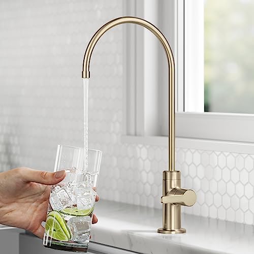 KRAUS Oletto Single Handle Drinking Water Filter Faucet for or Water Filtration System in Spot-Free Antique Champagne Bronze, FF-103SFACB