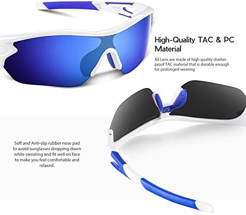 BEACOOL Polarized Sports Sunglasses for Men Women Youth Baseball Cycling Running Driving Fishing Golf Motorcycle TAC Glasses