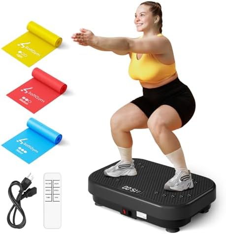 Vibration Plate Exercise Machine for Lymphatic Drainage Weight Loss,SoftGym Power Vibration Plate 300-400 Lbs Capacity Full Whole Body Workout Vibration Platform,Waver Vibration Plate for Home Fitness