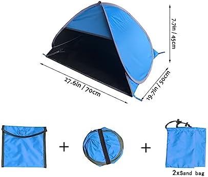 Small Pop-up Head Tent Portable Beach Shade with Two Sand Bags, Mini Beach Tent Pet Shade for Dogs/Cats