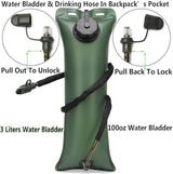ATBP Tactical Hydration Pack 3L Water Bladder Backpack Lightweight Water Storage Reservoir Bag Daypack for Running Hiking Cycling Biking