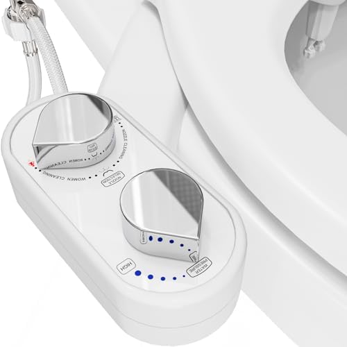 Clear Rear Bidet Attachment for Toilet - Self-Cleaning Dual Nozzle Bidet Toilet Seat with Adjustable Water Pressure - Easy Installation - Hygienic Toilet Accessories
