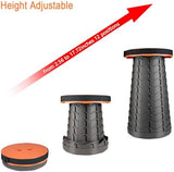 Boreeman Upgraded Folding Stool Lightweight Yet More Sturdy with Load Capacity 400lbs Portable Collapsible Stool for Camping Fishing Hiking BBQ (Orange)