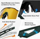 HAAYOT Polarized Sports Sunglasses for Men Women Youth Baseball Cycling Running Softball Biking Glasses 5 Lenses