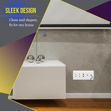 ENERLITES - SI8835-W-STICKER Screwless Decorator Wall Plates Child Safe Outlet Covers, Size 5-Gang 4.68" H x 10.14” L, Unbreakable Polycarbonate Thermoplastic, SI8835-W, Glossy, White