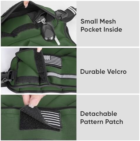 APEXUP Adjustable Weighted Vest, 4-10lb/12-18lb/20-32lb Vest with 6 Ironsand Weights and Large Pocket, Weight Vest for Men Women Strength Training, Running, Walking