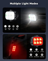 Bike Lights for Night Riding, USB Rechargeable Bike Lights Front and Back, Waterproof IP65 Bicycle Light, 4+6 Modes Bike Headlight and Tail Light Set,1.5 Hrs Fast Charging, Easy to Install