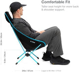 Helinox Chair Two Ultralight, High-Back, Collapsible Camping Chair, Black, with Pockets