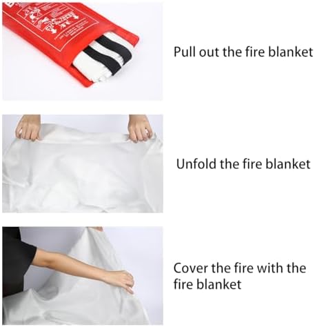 Fire Blankets Emergency for Home - 4 Pack 40"x40" Fire Blanket for Home and Kitchen, Fire Retardant Blankets, Fiberglass Fire Blanket, Fire Extinguisher for Home, Fireproof Blanket for Camping