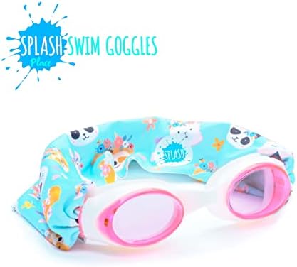 Splash Place SWIM GOGGLES with Fabric Strap - Adult & Kids Swim Goggles - PINKS & PURPLES