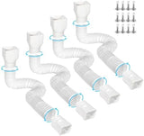 4 Pack Flexible Gutter Downspout Extensions Extendable from 21" to 67", Downspout Extender Comes with Adapters, Thickened Down spout Drain Extension for Rainwater Drainage(White)