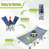 XXL Camping Cots Oversize Cots for Adults Extra Large Cots for Sleeping with Mattress Heavy Duty Camping Bed with Carry Bag Folding Cot for Hiking Camping Indoor Office Nap Vacation Easy to Set up